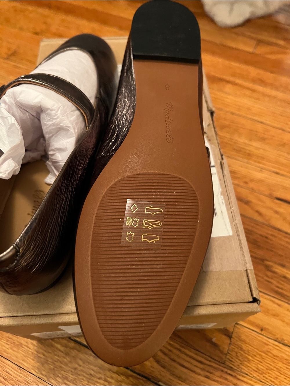 Madewell Metallic Bronze Mary Jane Flats with Buckle Strap - Picture 5 of 5